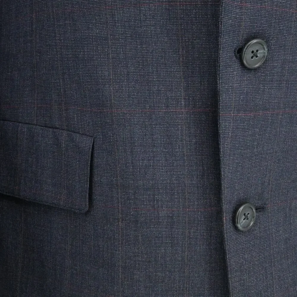 Hart Schaffner Marx Sport Coat Mens 40R Gray Micro Check Plaid Jacket Vintage